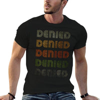 Love Heart Denied Grunge Vintage Style Black Denied  Summer-ready Fabric T-Shirt