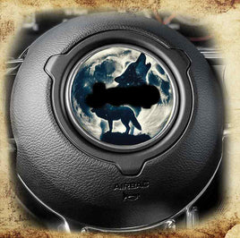Steering wheel decal Wolf and blue moon 189