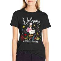 School Nurse Goose Welcome Back To School Gifts For Women  Trendy Pattern T-Shirt