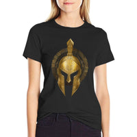 Spartan Helmet Warrior Gold Gladiator Sparta Greek Gym  Quick-drying T-Shirt