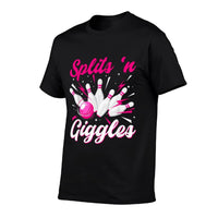 Funny Splits N Giggles Bowling Team Cute Bowler Women Girls  Relaxed-fit T-Shirt