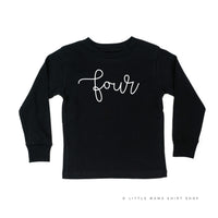 Birthday Number - Cursive Font - Child Long Sleeve Tee