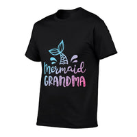 Mermaid Grandma Funny Grandmother Family Matching Birthday  Wrinkle-resistant T-Shirt
