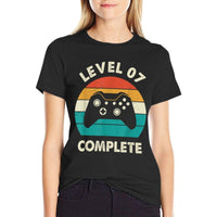 7th Wedding Anniversary For Couples Level 7 Complete  Ribbed Collar T-Shirt