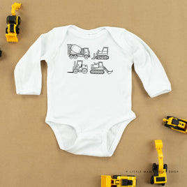 4 Construction Trucks - Child Long Sleeve Tee