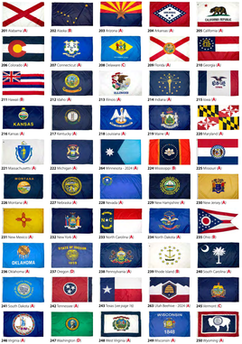 50 State Flag Set Outdoor Nylon