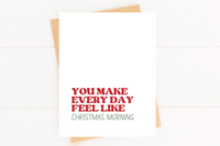 Christmas Morning Sweet Holiday Card Romantic Christmas