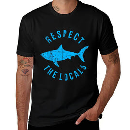 Respect The Locals Shark Ocean Animal Rights Biology Life  Slim-fit Cut T-Shirt