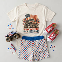 RED WHITE AND RUMBLE TEE - VINTAGE CREAM