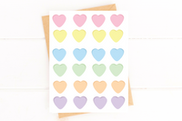 Cute Candy Heart Valentine's Card Just Because Card Anniversary Card Love Card