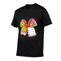 Student Teacher Coquette Bow Pencil Back To School First Day  Rolled Sleeves T-Shirt