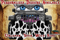 Cow print round headlight decals 61
