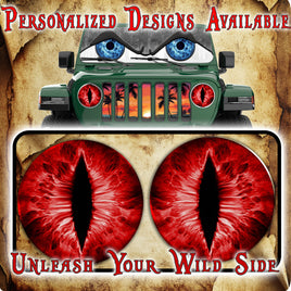 Red cat eyes for the headlight decals 63