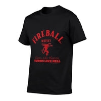 Fireball Cinnamon Whisky Tastes Like Heaven Burns Like Hell  Wrinkle-resistant T-Shirt