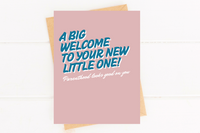 New Baby Card Big Welcome Little One Card for Baby Shower