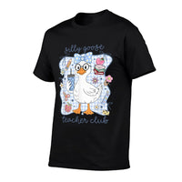 Retro Funny Back To School Teacher Silly Goose Teacher Club  Versatile T-Shirt