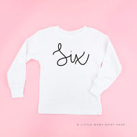 Birthday Number - Cursive Font - Child Long Sleeve Tee