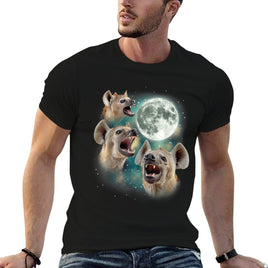 Three Hyena Moon  3 Laughing Hyenas Howling Meme Cursed  Breathable T-Shirt