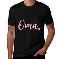 Oma Cute Heart Grandma Womens Pink  Tagless Design T-Shirt