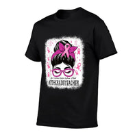 7th Grade Teacher In October We Wear Pink Cancer Awareness Comfortable T-Shirt