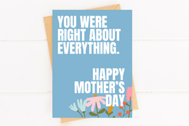 Funny Mother's Day Card You Were Right Card for Mom