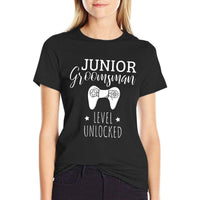 Cute Junior Groomsman Gaming Wedding Party Jr Boys Gift  Ribbed Collar T-Shirt