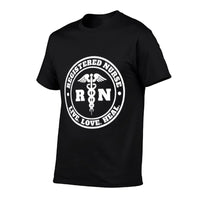 Registered Nurse Live Love Heal Pocket Logo RN  Slim-fit Cut T-Shirt