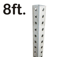 8' - Galvanized Steel Square Post (1.5" Wide)