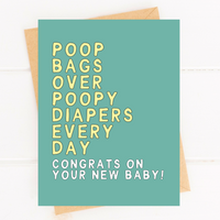 Funny New Puppy Card for Puppy Shower New Dog Parent Card Poop Bags