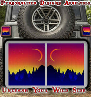 sunset mountain Taillight cover decal 84