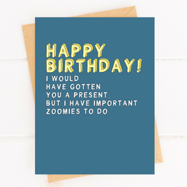 Dog Birthday Card - Pet Parent Greeting Card Birthday Zoomies
