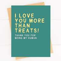 I Love You More Than Treats Sweet Pet Parent Card From Dog Mom