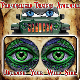 Real eye green headlight decals 86