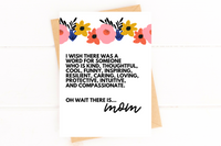 Word for Mom Sweet Mother's Day Card