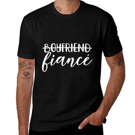 Boyfriend Fiancé, Engagement, Engaged, Couple Matching  Relaxed-fit T-Shirt