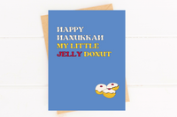 Jelly Donut Cute Hanukkah Card for Couples Romantic Holiday