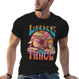 Lake Tahoe California Nature Hiking Mountains Outdoors Retro  Cotton T-Shirt