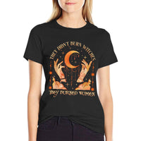 Witch Halloween They Didnt Burn Witches They Burned Women  Ribbed Collar T-Shirt