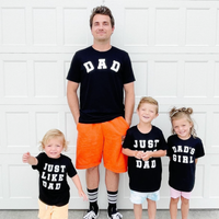 Dad - Arched Varsity / Just Like Dad - Set of 2 Tees