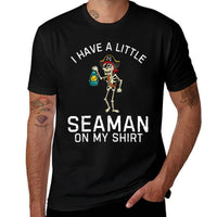 I Have A Little Seaman on My Funny Weird Meme Adult Humor  Ribbed Collar T-Shirt