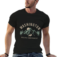 Washington PNW Moose Pacific Northwest Souvenir Pride  Cotton T-Shirt