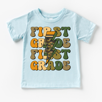 First Grade Camo Lighting Bolt Shirt - Back To School Tee