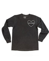 Custom Name (Heart Around) - PERSONALIZE IT! - Long Sleeve Comfort Colors Tee