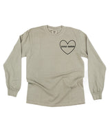 Custom Name (Heart Around) - PERSONALIZE IT! - Long Sleeve Comfort Colors Tee