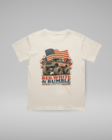 RED WHITE AND RUMBLE TEE - VINTAGE CREAM