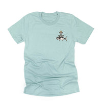 Fishing Skelly - Never Give Up (pf&b) - Unisex Tee