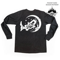 Fishing Compass - Fishing Scene (pf&b) - Long Sleeve Comfort Colors Tee