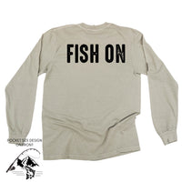 Mountain Fish & Pole - Fish On (pf&b) - LONG SLEEVE Comfort Colors Tee