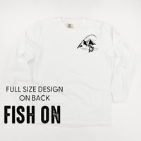 Mountain Fish & Pole - Fish On (pf&b) - LONG SLEEVE Comfort Colors Tee