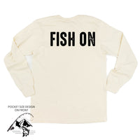 Mountain Fish & Pole - Fish On (pf&b) - LONG SLEEVE Comfort Colors Tee
